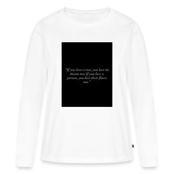 Avec amour - T-shirt manches longues Premium bio Femme - blanc - Devant - Julia (174cm)