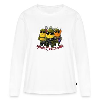 Spezialfrüchte Einheit - Frauen Premium Bio Langarmshirt - Weiß - Vorne - Julia (174cm)