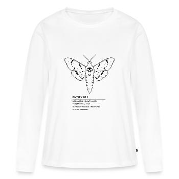 Backrooms Entité 11 noire - T-shirt manches longues Premium bio Femme - blanc - Devant - Julia (174cm)