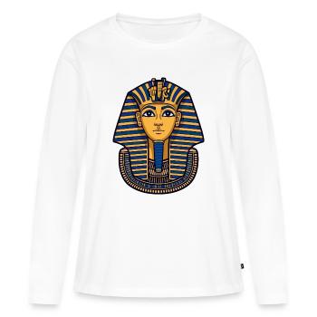Le Masque du Pharaon de Toutânkhamon - T-shirt manches longues Premium bio Femme - blanc - Devant - Julia (174cm)