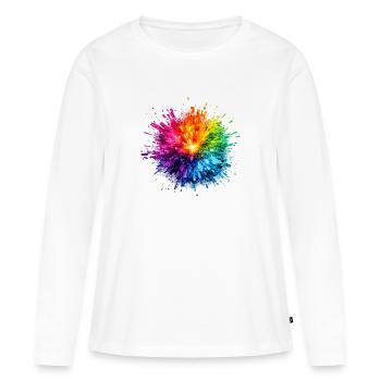 digitale_explosion - Frauen Premium Bio Langarmshirt - Weiß - Vorne - Julia (174cm)