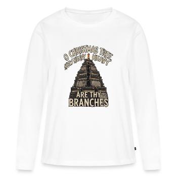 Sapin de Noël Heavy Metal - T-shirt manches longues Premium bio Femme - blanc - Devant - Julia (174cm)