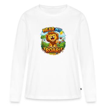 Le lion rugit dans la jungle - T-shirt manches longues Premium bio Femme - blanc - Devant - Julia (174cm)