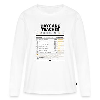 Cadeau pour enseignant de garderie pour l’éducateur en maternelle - T-shirt manches longues Premium bio Femme - blanc - Devant - Julia (174cm)