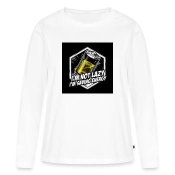 Energy-saving hero: Battery power - Women's Premium Organic Long Sleeve Shirt - white - Front - Julia (174cm)