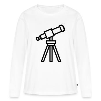 télescope - T-shirt manches longues Premium bio Femme - blanc - Devant - Julia (174cm)