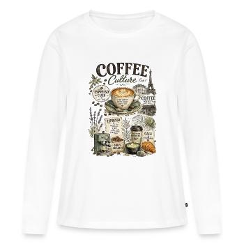 Vintage Pariser Collage-Kaffeekultur - Frauen Premium Bio Langarmshirt - Weiß - Vorne - Julia (174cm)