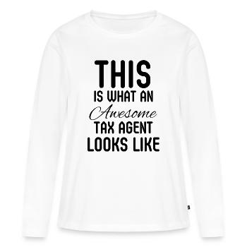 Finanzberater-Geschenk des Steuerberaters für Buchhaltung - Frauen Premium Bio Langarmshirt - Weiß - Vorne - Julia (174cm)