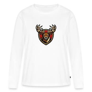 Cerf dans le style des armoiries - T-shirt manches longues Premium bio Femme - blanc - Devant - Julia (174cm)
