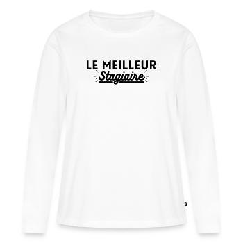 Le meilleur stagiaire. t shirt stagiaire stage - T-shirt manches longues Premium bio Femme - blanc - Devant - Julia (174cm)