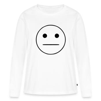 Emoji esquisse noir neutre - T-shirt manches longues Premium bio Femme - blanc - Devant - Julia (174cm)