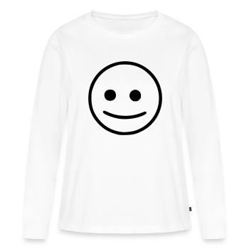 Emoji esquisse noir neutre - T-shirt manches longues Premium bio Femme - blanc - Devant - Julia (174cm)