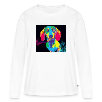 Tuxedo Dachshund - Women's Premium Organic Long Sleeve Shirt - white - Front - Julia (174cm)
