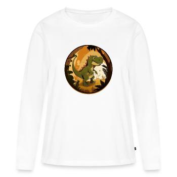 Sympathique dinosaure T-Rex - T-shirt manches longues Premium bio Femme - blanc - Devant - Julia (174cm)