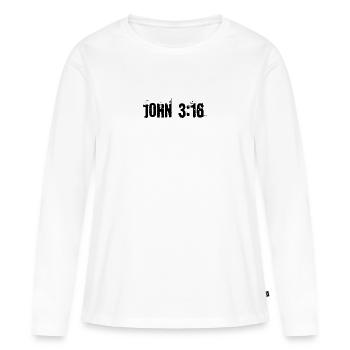 Jean 3:16 - T-shirt manches longues Premium bio Femme - blanc - Devant - Julia (174cm)