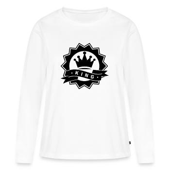 KING (King & Queen) - Women's Premium Organic Long Sleeve Shirt - white - Front - Julia (174cm)