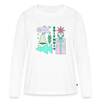 Saint Moly Noël - T-shirt manches longues Premium bio Femme - blanc - Devant - Julia (174cm)
