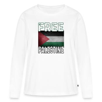 Free Gaza Free Palestine - T-shirt manches longues Premium bio Femme - blanc - Devant - Julia (174cm)