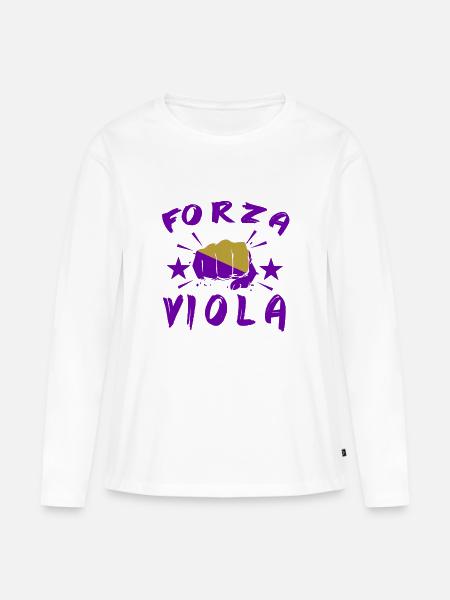 forza Viola - Frauen Premium Bio Langarmshirt - Weiß