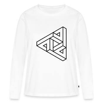Impossible Figures 80A - Women's Premium Organic Long Sleeve Shirt - white - Front - Julia (174cm)