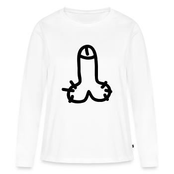 Penis - Frauen Premium Bio Langarmshirt - Weiß - Vorne - Julia (174cm)