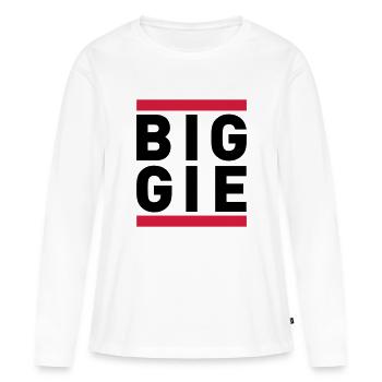 BIGGIE - T-shirt manches longues Premium bio Femme - blanc - Devant - Julia (174cm)