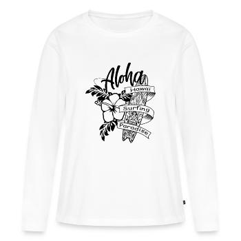 aloha - T-shirt manches longues Premium bio Femme - blanc - Devant - Julia (174cm)