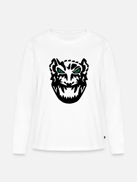 tiger_ear_vec_2 de - Premium økologisk langærmet T-shirt til kvinder - hvid
