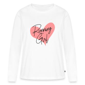 Jogging Course Course Shirt Marathon Cadeau Fille - T-shirt manches longues Premium bio Femme - blanc - Devant - Julia (174cm)