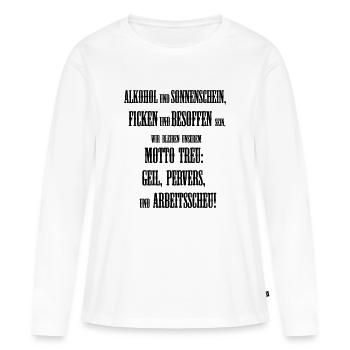 Alkohol und Sonnenschein - Frauen Premium Bio Langarmshirt - Weiß - Vorne - Julia (174cm)