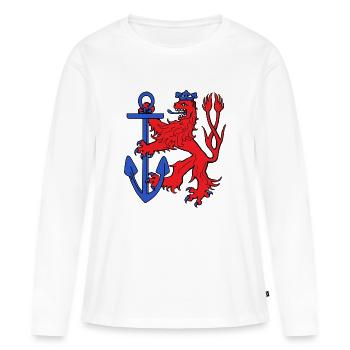 Düsseldorfer Löwe - Frauen Premium Bio Langarmshirt - Weiß - Vorne - Julia (174cm)