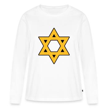 etoile david - T-shirt manches longues Premium bio Femme - blanc - Devant - Julia (174cm)