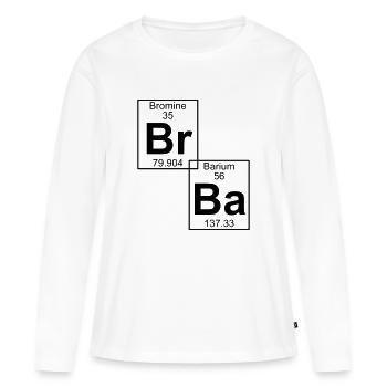 Br-Ba (brba) - Full - Women's Premium Organic Long Sleeve Shirt - white - Front - Julia (174cm)