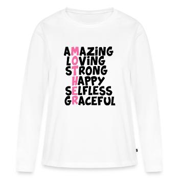 Mutter - Frauen Premium Bio Langarmshirt - Weiß - Vorne - Julia (174cm)
