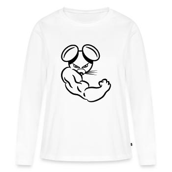 Steve fort - T-shirt manches longues Premium bio Femme - blanc - Devant - Julia (174cm)