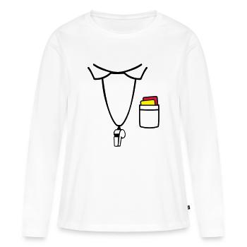 Arbitre - T-shirt manches longues Premium bio Femme - blanc - Devant - Julia (174cm)
