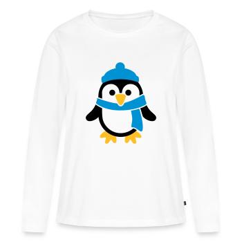 Manchot - T-shirt manches longues Premium bio Femme - blanc - Devant - Julia (174cm)