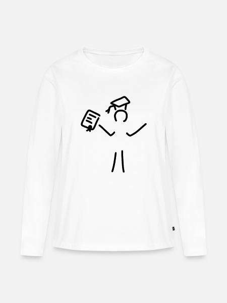 freude über doktortitel an universität - Frauen Premium Bio Langarmshirt - Weiß