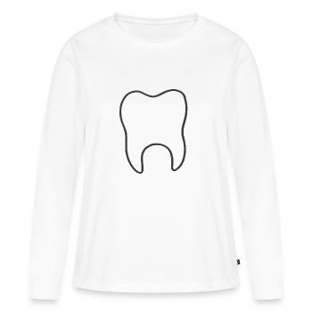 dent - T-shirt manches longues Premium bio Femme - blanc - Devant - Julia (174cm)