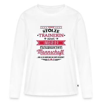 Lustiges Trainerin Geschenk Shirt - Frauen Premium Bio Langarmshirt - Weiß - Vorne - Julia (174cm)