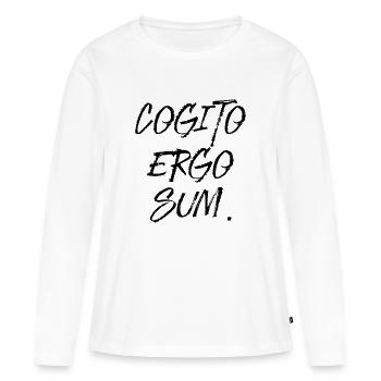 Ich denke also bin ich latein Sprache Schrift - Frauen Premium Bio Langarmshirt - Weiß - Vorne - Julia (174cm)