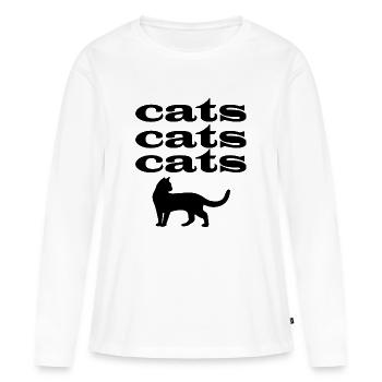 Cat Katze - Women's Premium Organic Long Sleeve Shirt - white - Front - Julia (174cm)