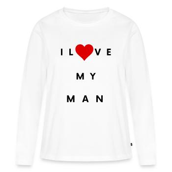 T-shirts and gadgets with a love message - Women's Premium Organic Long Sleeve Shirt - white - Front - Julia (174cm)
