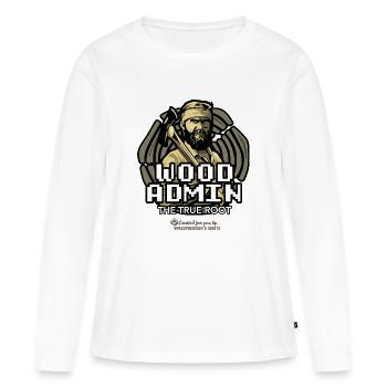 Wood Admin Lumberjack Dictons Design - T-shirt manches longues Premium bio Femme - blanc - Devant - Julia (174cm)