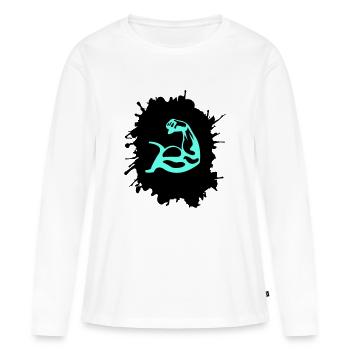 Éclaboussures de biceps - T-shirt manches longues Premium bio Femme - blanc - Devant - Julia (174cm)