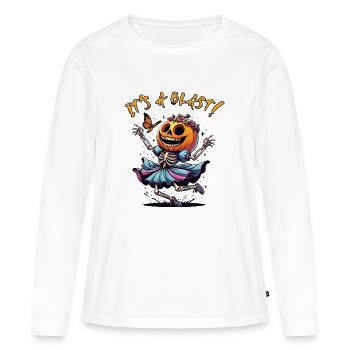 Drôle de princesse d’Halloween - T-shirt manches longues Premium bio Femme - blanc - Devant - Julia (174cm)