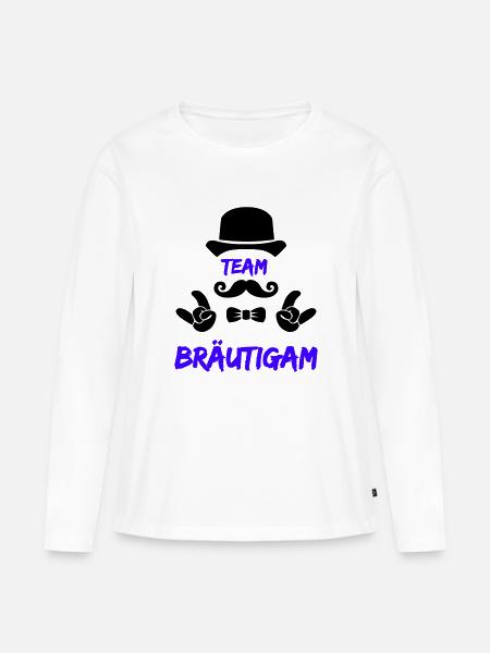 Team Bräutigam - Frauen Premium Bio Langarmshirt - Weiß