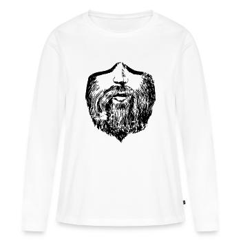 Bart - Frauen Premium Bio Langarmshirt - Weiß - Vorne - Julia (174cm)
