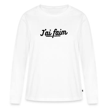 J'ai faim. t-shirt humour nourriture - T-shirt manches longues Premium bio Femme - blanc - Devant - Julia (174cm)