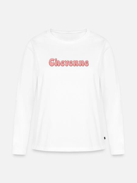 Name Mädchen Cheyenne Retro Name Cheyenne Paar - Frauen Premium Bio Langarmshirt - Weiß